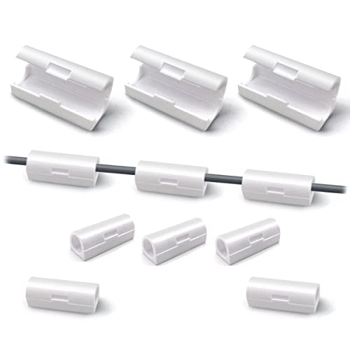 40 StüCk Kabelhalter Kabelclips, Selbstklebend Schreibtisch KabelfüHrung, Kabel Clip Kabelorganisation füR Kabelclips, BüRo Und Zuhause (White - A - Small) von PaiLeWei