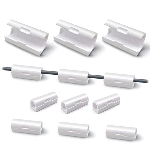 40 StüCk Kabelhalter Kabelclips, Selbstklebend Schreibtisch KabelfüHrung, Kabel Clip Kabelorganisation füR Kabelclips, BüRo Und Zuhause (White - B - Large) von PaiLeWei