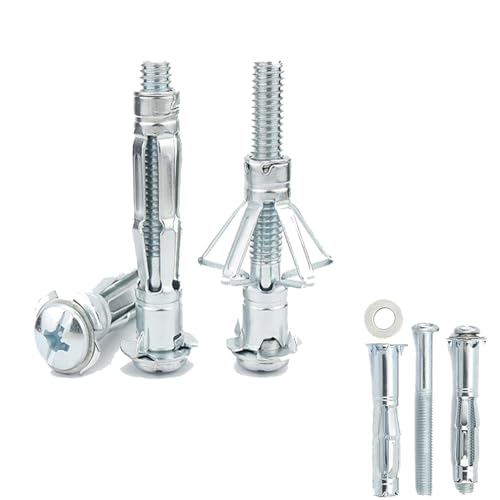 50 Stück M4 x 38 mm robuste Metall-Gipskarton-Hohlwandbefestigungen, Dübel von Paicreate
