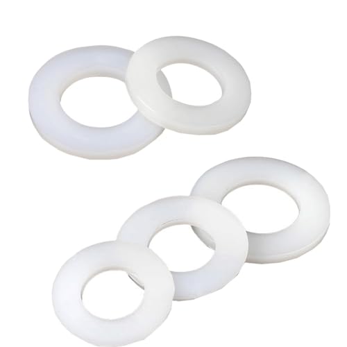 50 Stück M6 M8 Nylon-Unterlegscheiben, weiße flache Kunststoff-Abstandshalter, Unterlegscheiben für Schrauben und Bolzen, Sanitärarbeiten 50 Stück M6 M8 Nylon-Unterlegscheiben, weiße flache Kunststoff-Abstandshalter, Unterlegscheiben für Schrauben und Bolzen, Sanitärarbeiten von Paicreate