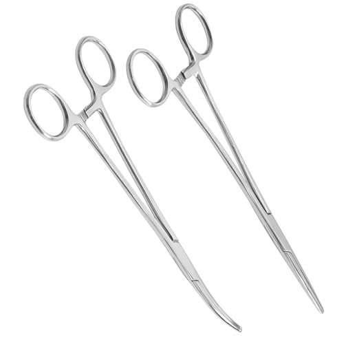 Gerade und gebogene Hakenlösezange, 2er Set. Pinzetten aus Edelstahl werden zum Entfernen von Angelhaken beim Angeln, als Arterienklemmen oder zum Kämmen des Fells von Katzen und Hunden verwendet. Gerade und gebogene Hakenlösezange, 2er Set. Pinzetten aus Edelstahl werden zum Entfernen von Angelhaken beim Angeln, als Arterienklemmen oder zum Kämmen des Fells von Katzen und Hunden verwendet. von Paicreate