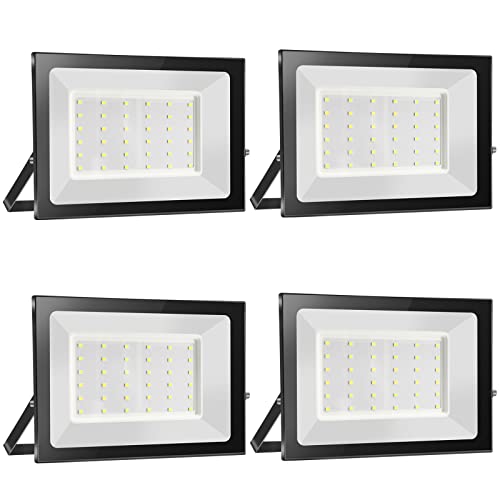 Paideste LED Strahler Außen 12V, 4 Stück 30W LED Fluter IP65 Wasserdichte, 3000LM Außenstrahler 6500K Kaltweiß Scheinwerfer, Außenstrahler für Garten, Innenhöfe, Garagen von Paideste