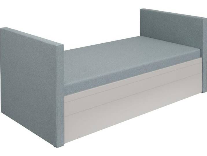 Jugendbett PAIDI FLYNN , kieselgrau, aschblau, B:106cm H:92cm L:216cm, Betten, Ausziehbett mit Liegefläche auf einer Höhe, in weiß und grau von Paidi