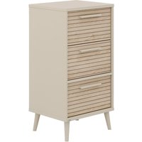 PAIDI Highboard "EEFJE, Regal in modernem Design, Cashmere-Beige mit Groovy-Oak", (B/H/T ca. 48x93x41cm), Schubladen in unterschiedlichem Design wählbar von Paidi