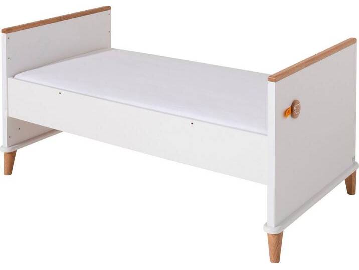 PAIDI Kinderbett LOTTE & FYNN Steiff by , Weiß mit Eiche Massivholz, inkl. Lattenrost, umbaubares Gitterbett, 4-fach höhenverstellbar, weiß von Paidi