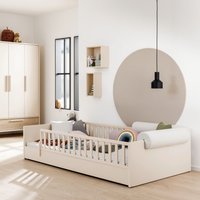 PAIDI Kinderbett "LITTLE FLO, vom Baby bis zum Teeni, in mehreren Farben und Breiten" Breite/Länge: 90x200cm + 120X200cm +140x200cm, umbaubar zum Kinder- oder Jugendbett, Bodenbett auch als Sofa nutzbar von Paidi