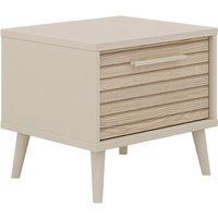 PAIDI Nachtkommode "EEFJE, Nachttisch in modernem Design, Cashmere-Beige mit Groovy-Oak", (B/H/T ca. 48x43x41cm), mit Schublade von Paidi
