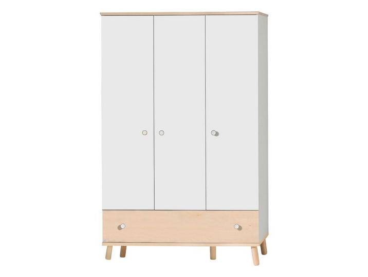 Paidi KLEIDERSCHRANK, Weiß, Birke, Birke, massiv, 7 Fächer, 1 Schubladen, 125.1x198.7x56.3 cm, Kinder- & Jugendzimmer, Kindermöbel, von Paidi