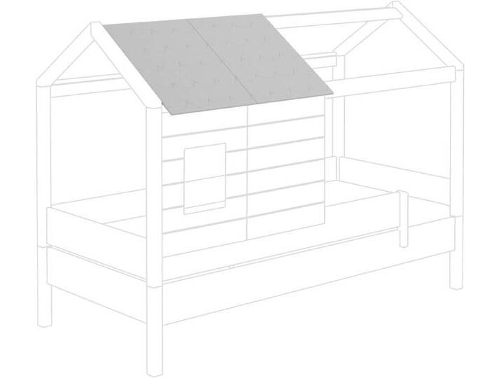 Spielbett-Dachelement PAIDI TINY HOUSE , grau (kieselgrau), B:0,49m L:0,65m, MDF, Dachpappen, individuell verstellbar, patentierter PAIDI-Sicherheitsverschluss von Paidi