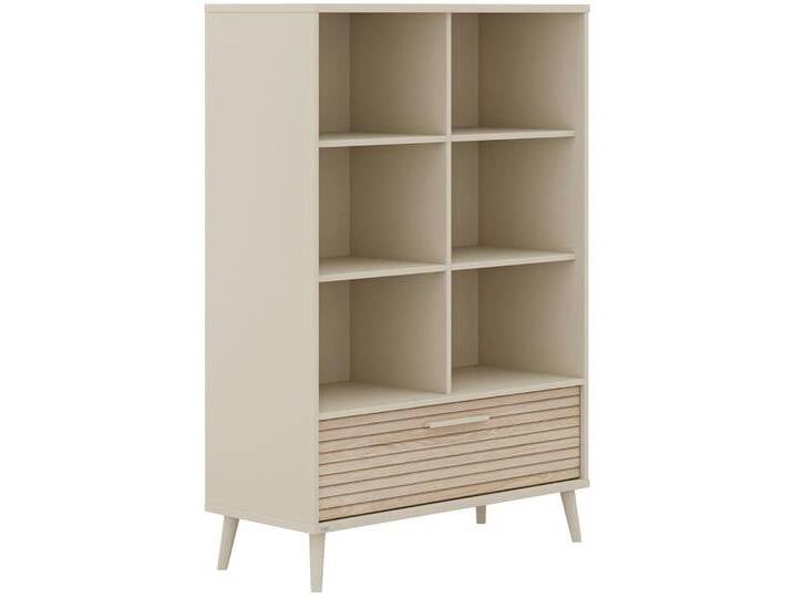 Standregal PAIDI EEFJE, Regal in modernem Design, Cashmere-Beige mit Groovy-Oak , cashmere, beige, groovy, oak, B:95cm H:139cm T:41cm, Spanplatte, Regale, mit großer Schublade, 6 Fächer, Einlegeböden variabel Standregal PAIDI EEFJE, Regal in modernem Design, Cashmere-Beige mit Groovy-Oak , cashmere, beige, groovy, oak, B:95cm H:139cm T:41cm, Spanplatte, Regale, mit großer Schublade, 6 Fächer, Einlegeböden variabel von Paidi