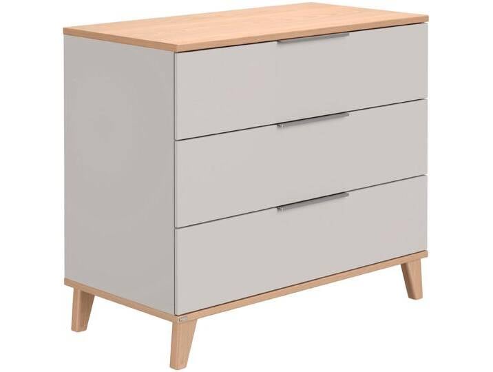 Wickelkommode PAIDI FIENE in Grau, 3 Schubladen mit Soft-Close, Vollauszug , grau (kieselgrau, scandinavian wood), B:110cm H:95,5cm T:55,6cm, Wickelkommoden, Kommode in 110 cm Breite, geprüfte Sicherheit, Wickeltisch aus Holz von Paidi