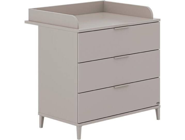 Wickelkommode YUNY BY PAIDI BROTHER STU mit abnehmbarem Aufsatz und 3 Schubladen , grau (taupe, taupe), B:94,7cm H:87,9cm T:52,4cm, Spanplatte, Wickelkommoden, Kommode in Taupe, 95 cm Breite, geprüfte Sicherheit, Soft-Close von Paidi