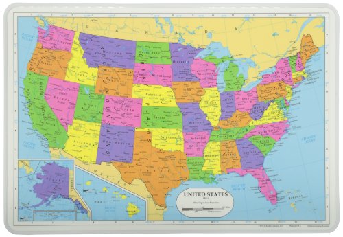 Painless Learning Platzset mit Karte der USA, groß von Painless Learning
