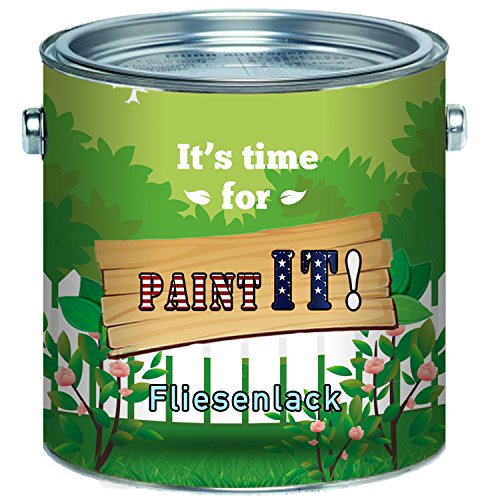 Paint IT! langfristiger 2-Komponenten Fliesenlack alternative zum Kuchenschild/Küchenspiegel SET inkl. Härter GLÄNZEND Farbauswahl Fliesenlack Lack (1 L, Anthrazitgrau) von Paint IT!