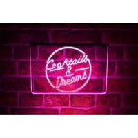 Cocktails & Dreams Led Neon Light Up Schild | Hängende Wandanzeige Für Home Gin Bar Pub von PaintTheTownLED