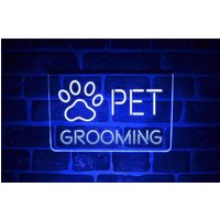 Haustierpfleger Led Neon Lichtschild | Öffnen Sie Usb-Wand Oder Fenster-Shop-Plakette Für Hunde-Pflege-Parlour von PaintTheTownLED