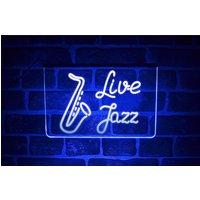 Live Jazz Musik Led Neonlicht Schild | Wandleuchte Aufsteller Für Blues Club/Home Bar Pub von PaintTheTownLED