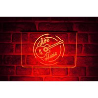 Live Music Gitarre Led Neon Light Up Schild Für Zuhause Musik Studio Zimmer Oder Bar Wand Deko von PaintTheTownLED