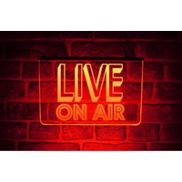 Live On Air Neon Light Up Led Schild | Usb Lit Dj Music Recording Studio Fensterschild Beschilderung von PaintTheTownLED