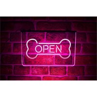 Open Pet Shop Led Neon Leuchtschild | Hängendes Beleuchtetes Fenster Display Für Hundebräutigam Groomer Grooming Salon von PaintTheTownLED
