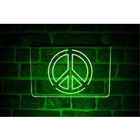 Peace Symbol Led Neon Light Up Schild | Beleuchtete Liebe Hippy/Hippie Usb Wanddisplay Zen Plaque von PaintTheTownLED