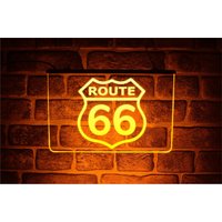 Route 66 Neon Led Leuchtschild | Usb Campervan Oder Mann Höhle Beleuchtet Fenster Dekoration von PaintTheTownLED