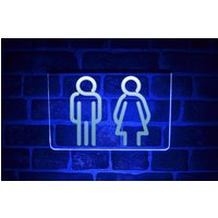 Toiletten Led Neon Light Up Schild | Männliches Weibliches Wc Wc Eingang Hängend Wand Beleuchtet Display von PaintTheTownLED