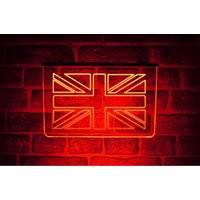 Union Jack Led Neon Leuchtschild | Beleuchtete Großbritannien Uk England Flagge Für Mann Höhlen Wanddeko von PaintTheTownLED