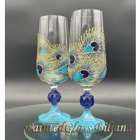 "Handbemalte Hochzeit Pilsner Gläser "Goldene Pfauenfeder" Design, 2Er Set." "Handbemalte Hochzeit Pilsner Gläser "Goldene Pfauenfeder" Design, 2Er Set." von PaintedGlassBiliana