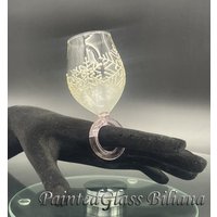 Personalisierter Kleiner Ring Weinglas Brautjungfer Geschenk Geburtstagsgeschenk Weihnachtsgeschenk Weiße Schneeflocken von PaintedGlassBiliana
