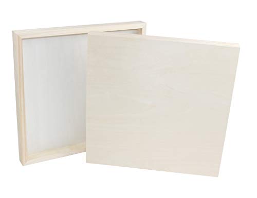 Paintersisters® Malgrund aus Holz, 2 Stück je 40 x 40 cm, 3D Optik - 38mm stark, Malplatte aus Holz, Holzleinwand, Ulmer Holzmalgrund von Paintersisters