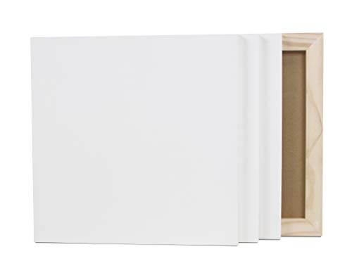 Paintersisters® 4er Set Größe 40 x 40 cm Malgrund aus Holz, weiß grundiert, Holzmalgrund in 19mm Stärke aus Kiefernholz und Malplatte aus MDF von Paintersisters