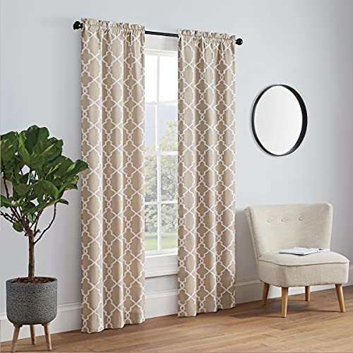 Pairs to Go Vickery Decorative Window Treatment Rod Pocket Curtains for Living Room, Double Panel, 28" x 84", Taupe von Pairs to Go