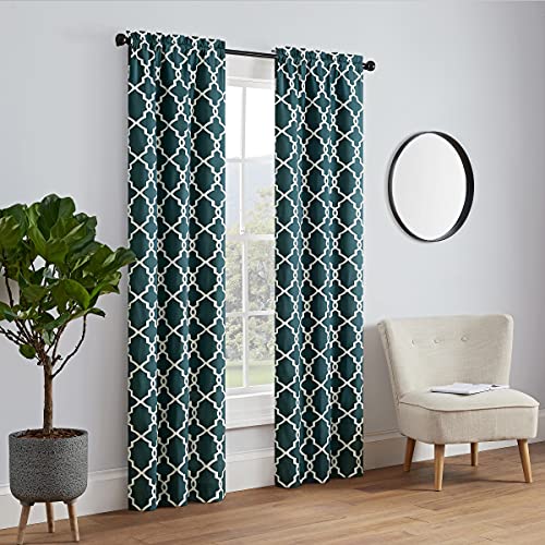 Pairs to Go Vickery Rod Pocket Curtains for Living Room, Double Panel, 28" x 84", Indigo von Pairs to Go