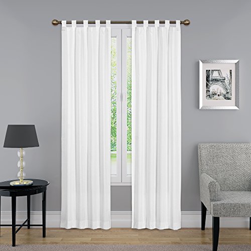 Pairs to Go Montana Moderne dekorative Schlaufenvorhänge für Schlafzimmer oder Wohnzimmer (2 Paneele), Baumwolle, Weiss/opulenter Garten, 30" W x 63" L (Pack of 1) von Pairs to Go