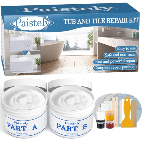 Fliesenreparaturset Weiß, 200g Emaille Reparatur Set, Wasserdichtes Und Auslaufsicheres Keramik Reparatur Set, Waschbecken Reparaturset Zum Reparieren Von Kratzern, Löchern, Rissen (color match) von Paistely