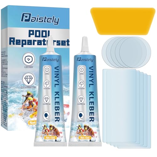 Pool Reparaturset, Pool Flicken, Transparent und Langlebig Flickzeug Luftmatratze, Wasserdicht und Hochfest Schlauchboot Reparaturset Kann Verschiedene Aufblasbare Gegenstände Reparieren (15ml*2) von Paistely