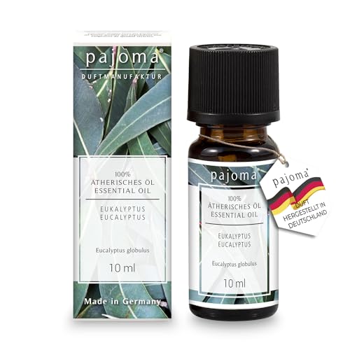 pajoma® Duftöl 10 ml, Eukalyptus | 100% Naturrein Ätherisches Öl für Aromatherapie, Duftlampe, Aroma Diffuser, Massage, Naturkosmetik | Premium Qualität von pajoma