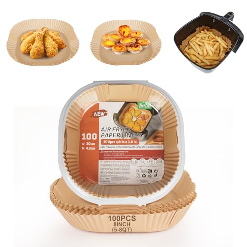 Paktalk Backpapier für heißluftfritteuse,100 Stück 20-24cm airfryer backpapier,Antihaft Wasserdicht Ölfest Einwegschalen backpapier für 5-8L Heißluftfritteuse Ofen Mikrowelle Paktalk Backpapier für heißluftfritteuse,100 Stück 20-24cm airfryer backpapier,Antihaft Wasserdicht Ölfest Einwegschalen backpapier für 5-8L Heißluftfritteuse Ofen Mikrowelle von PakTalk