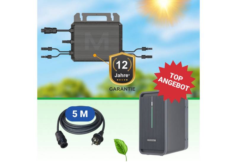 Paket.ag Balkonkraftwerk Marstek Speicher-Set:2,24 kWh B2500-D + 800W Wechselrichter + 5m Kabel, (1-St) von Paket.ag