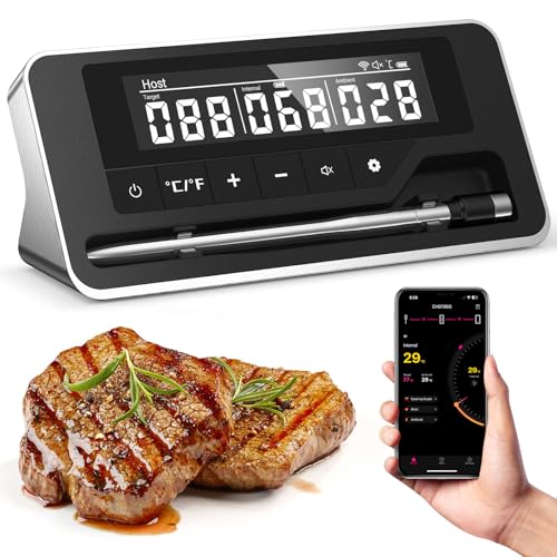 Pakinui Fleischthermometer Kabellos,Bluetooth Grillthermometer mit App, IP67 Wasserdicht Bratenthermometer Kabellos, Meat Grill Thermometer für Backofen Grill Smoker Rotisserie Airfryer Pakinui Fleischthermometer Kabellos,Bluetooth Grillthermometer mit App, IP67 Wasserdicht Bratenthermometer Kabellos, Meat Grill Thermometer für Backofen Grill Smoker Rotisserie Airfryer von Pakinui