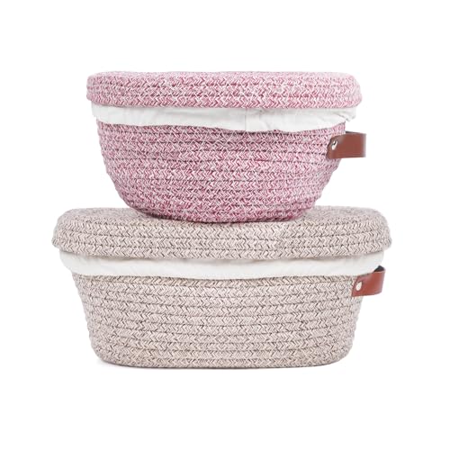 Stapelbares Banneton-Gärkörbchen-Set aus Baumwolle, 2er-Pack Brotkörbe (rund + oval), Sauerteig-Backset für Heimbäcker von Pakusane