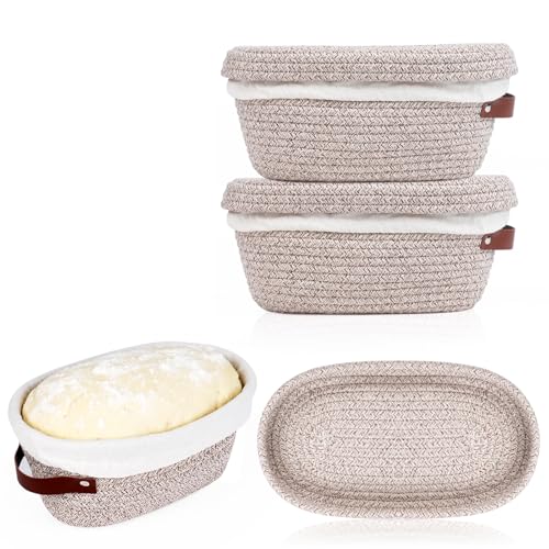 Stapelbares Banneton-Gärkörbchen-Set aus Baumwolle – 22,9 cm runder Brotkorb x 2, Sauerteig-Brotbackzubehör, Pro-Level-Brotgärungs-Set Stapelbares Banneton-Gärkörbchen-Set aus Baumwolle – 22,9 cm runder Brotkorb x 2, Sauerteig-Brotbackzubehör, Pro-Level-Brotgärungs-Set von Pakusane