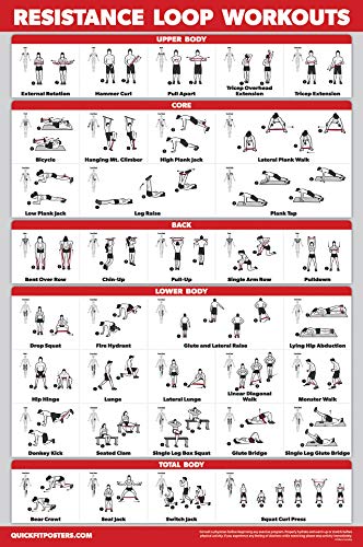 QuickFit Widerstandsbänder Workout-Poster – laminiert – Übungstabelle für Widerstandsbandschlaufen – 45,7 x 61 cm QuickFit Widerstandsbänder Workout-Poster – laminiert – Übungstabelle für Widerstandsbandschlaufen – 45,7 x 61 cm von Palace Learning