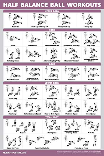 Übungsposter mit halbem Balance-Ball, laminiert, 45,7 x 61 cm von Palace Learning