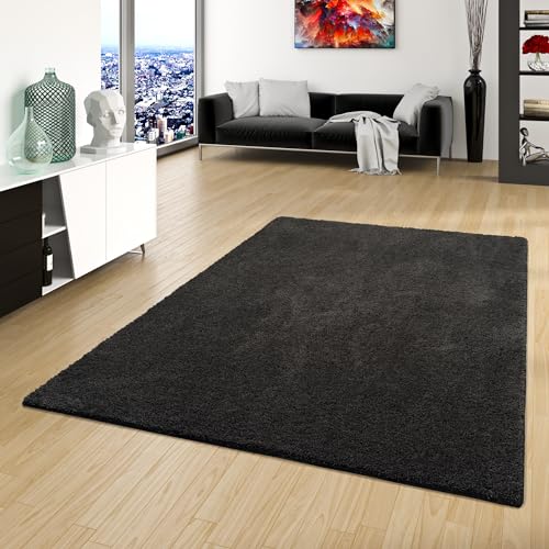 Palace Hochflor Shaggy Teppich Stone Grau Anthrazit in 24 Größen von Palace