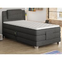 Boxspringbett mit Elektromotor - 100 x 200 cm - Stoff - Hellgrau - CASTEL von PALACIO von Palacio