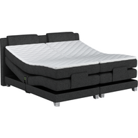 Boxspringbett - Kopfteil + elektrisches Untergestell mit Relaxfunktion + Matratze + Topper - 2 x 90 x 200 cm - Stoff - Anthrazit - CASTEL de PALACIO von Palacio