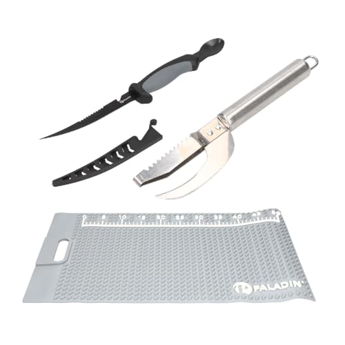 Paladin Ausnehm- und Filetier-Set Filetiermesser mit Auskratzer + Anti-Rutsch Matte + Fischschupper Paladin Ausnehm- und Filetier-Set Filetiermesser mit Auskratzer + Anti-Rutsch Matte + Fischschupper von Paladin