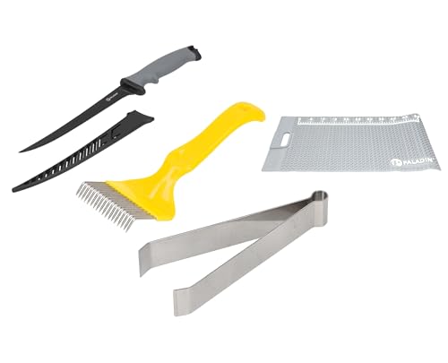 Paladin Filetier-Set Profi Anti-Rutsch Matte + Filitiermesser + Filierkamm + Grätenzange von Paladin